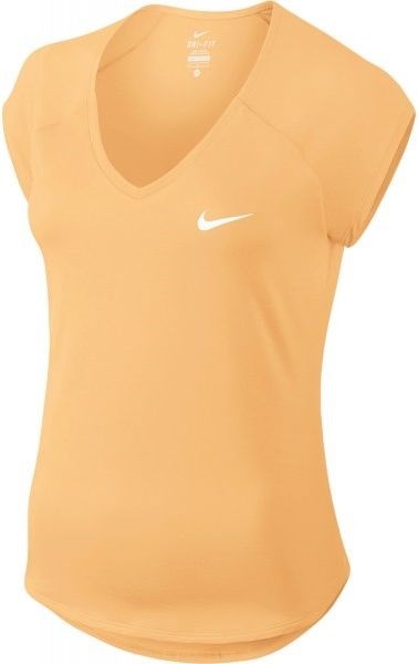 Футболка женская Nike Court Pure V Neck Tangerine Tint/White  728757-843  su18 - фото 11509