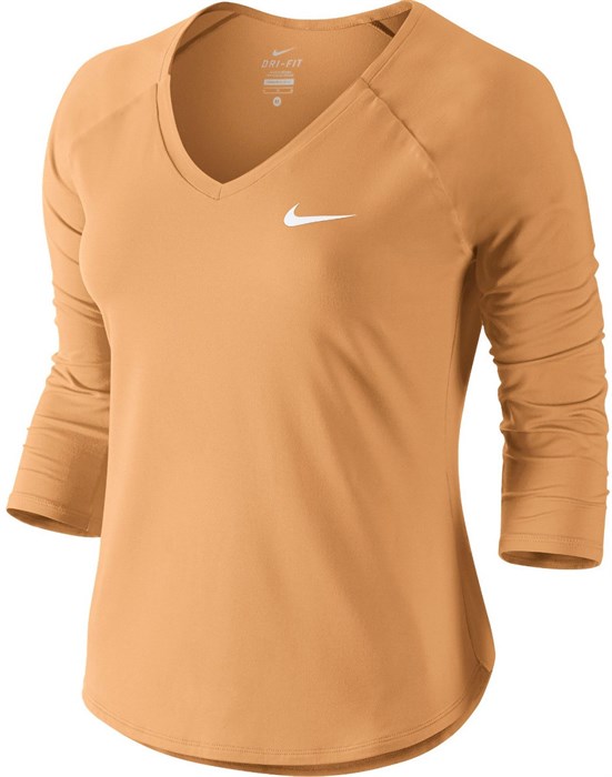 Футболка женская Nike Court Pure 3/4 Sleeve Tangerine Tint/White  728791-843  su18 (M) - фото 11547