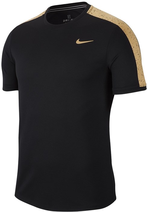 Футболка мужская Nike Court Graphic Crew Black/Metallic Gold  AT4305-011  ho19 - фото 15131