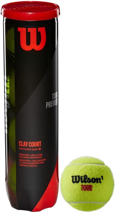 Мячи теннисные Wilson Tour Premier Clay 4 Balls  WRT119600 - фото 19545