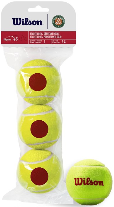 Мячи теннисные детские Wilson Starter Red Roland Garros 3 Balls  WRT147600 - фото 19669
