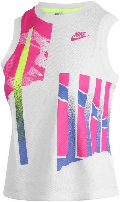 Майка женская Nike Court Slam Graphic White/Hot Lime/Sapphire/Pink Foil  CK8432-100  su20 - фото 21109