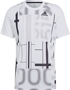Футболка мужская Adidas Club Graphic White/Black  HB9087