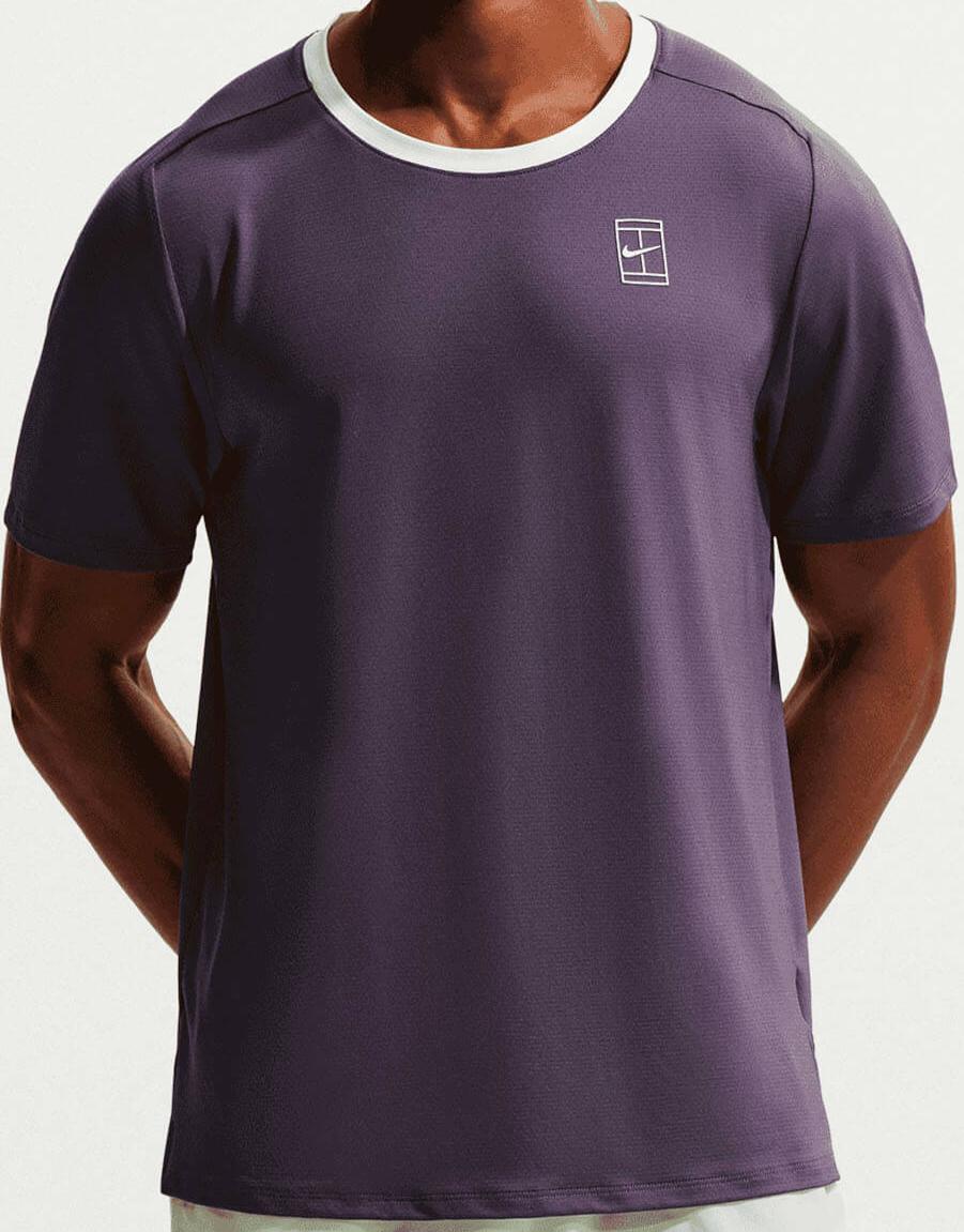 Футболка мужская Nike Court Dri-Fit Advantage Dark Raisin/Volt Tint/White
