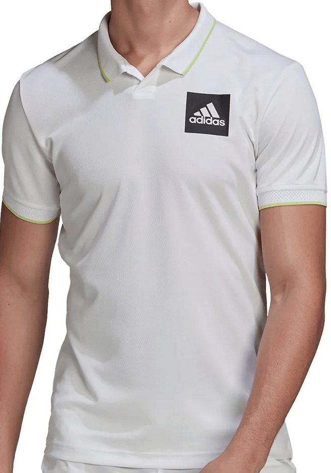 Поло мужское Adidas Paris HEAT.RDY Freelift White/Pulse Lime