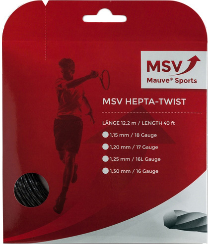 Струна теннисная MSV Hepta-Twist Anthracite 1.30 (12 метров)