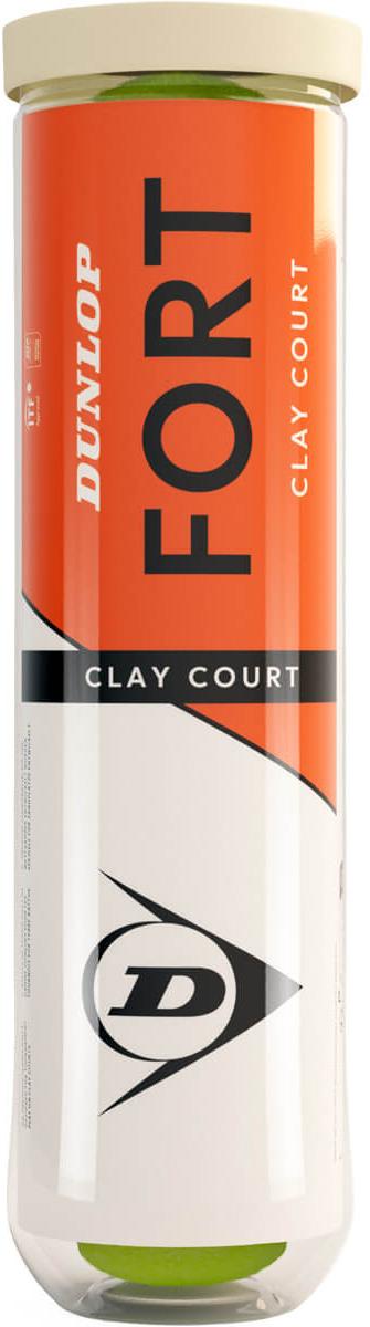 Мячи теннисные Dunlop Fort Clay Court 4 мяча в упаковке