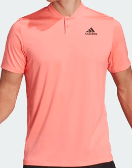 Поло мужское Adidas Club Henley Acid Red/Black