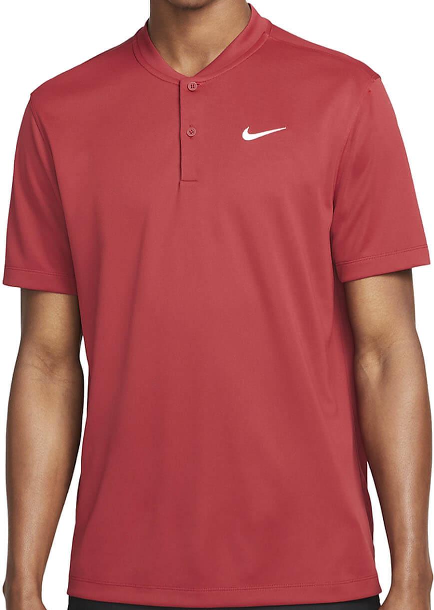 Поло мужское Nike Dri-Fit Blade Solid Polo Pomegranate/White