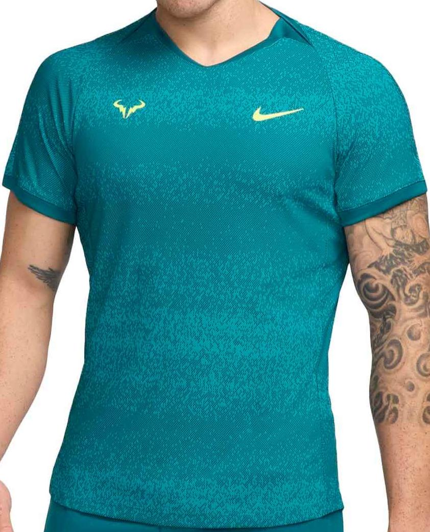 Футболка мужская Nike Dri-Fit Rafa Challenger Turquoise/Yellow  FD5409-381