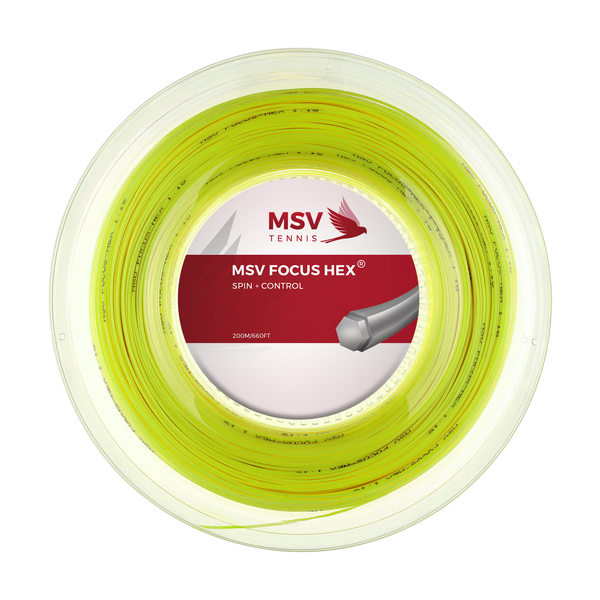 Струна теннисная MSV Focus Hex Neon Yellow 1.23 (200 метров)