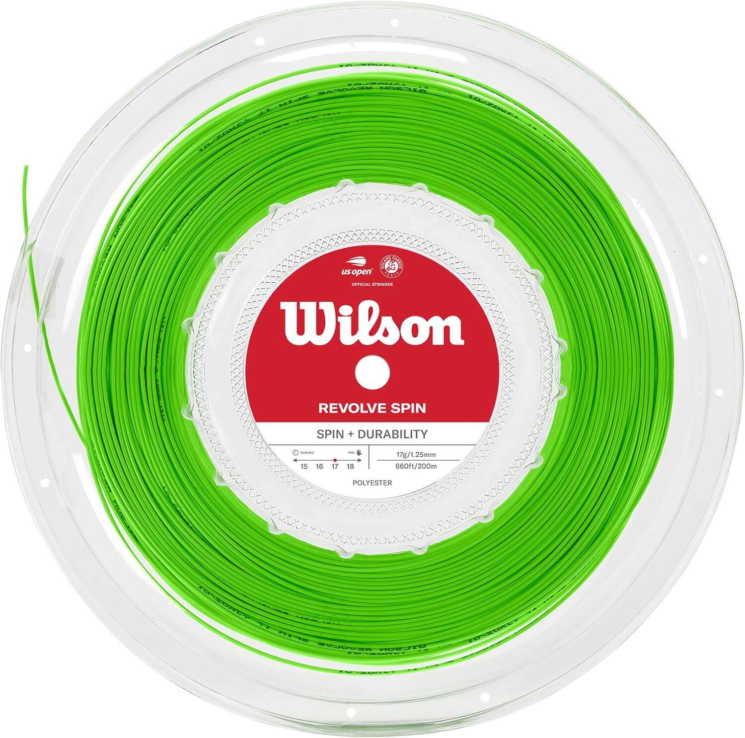 Струна теннисная Wilson Revolve Spin Green 1.25 (200 метров)