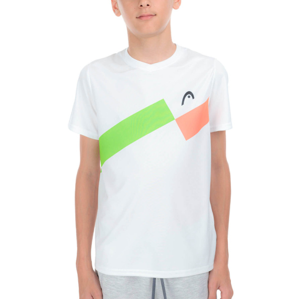Футболка для мальчиков Head TOPSPIN White/Green/Coral