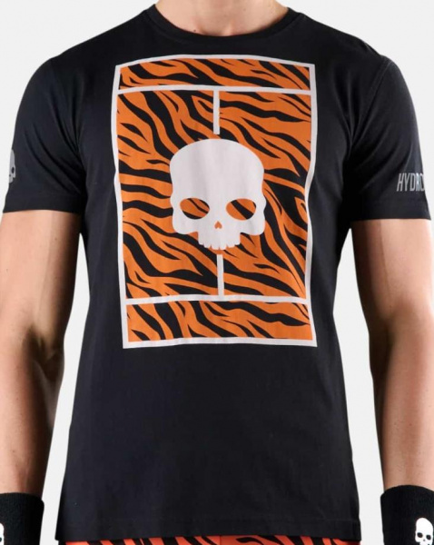 Футболка мужская Hydrogen Tennis Court Cotton Tee Black Orange Tiger