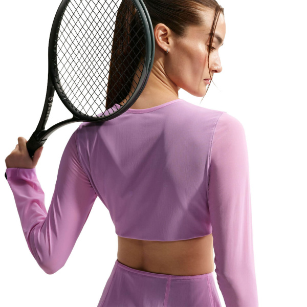 Топ с дл. рукавом женский Nike Court Slam RG Top Light Magenta/Tattoo/Black