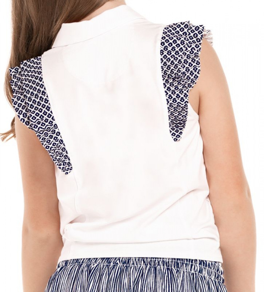 Майка для девочек с воротом Lucky in Love WHT  T255-N93110