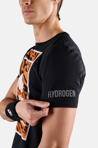 Футболка мужская Hydrogen Tennis Court Cotton Tee Black Orange Tiger