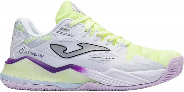 Кроссовки женские для падел Joma SPIN Lady White/Lemon/Violet