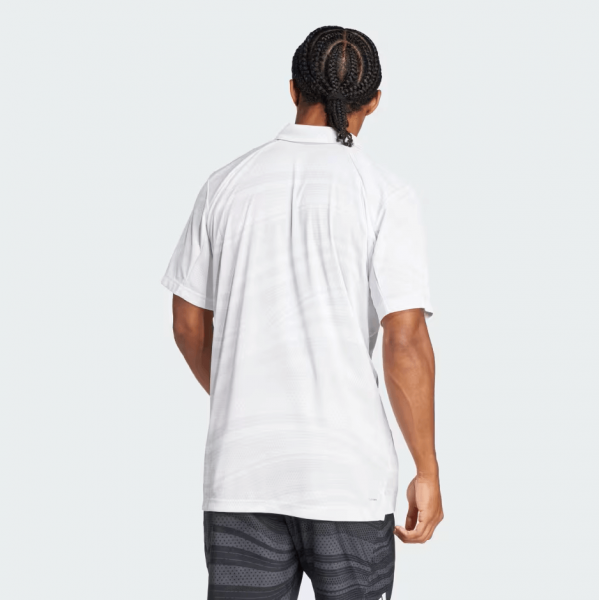 Поло мужское Adidas Club Climacool Graphic  White/Dash Grey