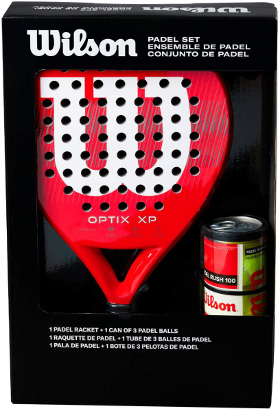 Ракетка для падел-тенниса Wilson OPTIX XP + мячи RUSH 100