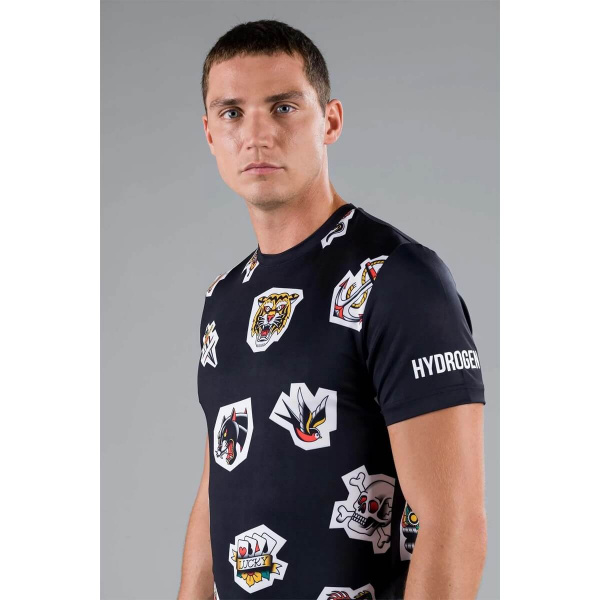 Футболка мужская Hydrogen TATTOO 2022 Tech Black  T00504-007