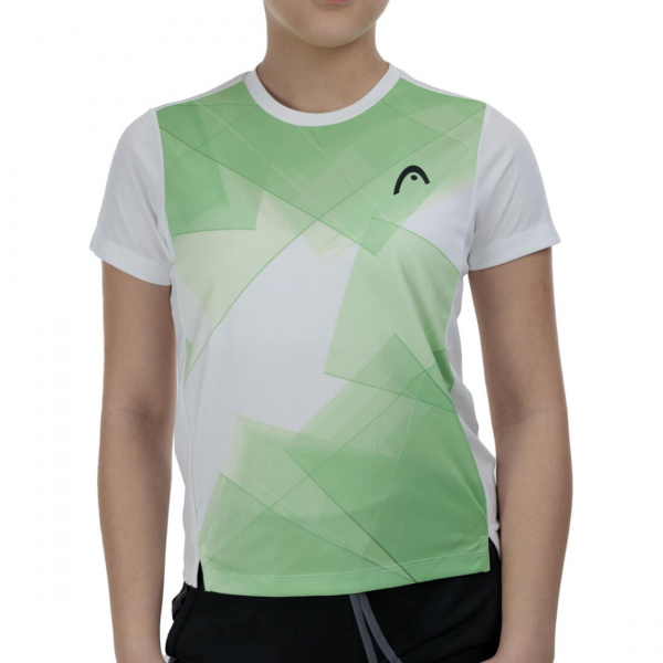 Футболка для девочек Head TIE-BREAK White Mix/Celery Green