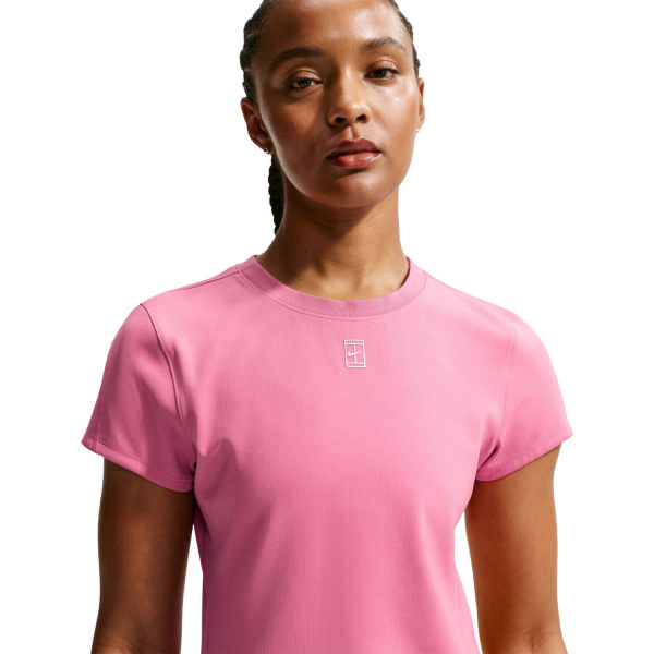 Футболка женская Nike Court Advantage Dri-Fit Short Sleeve Tennis Peony/White