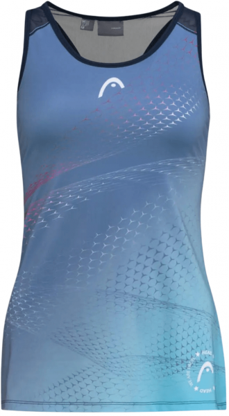 Майка женская Head Play Tech Dark Blue/Print Padel  814802-DBXJ