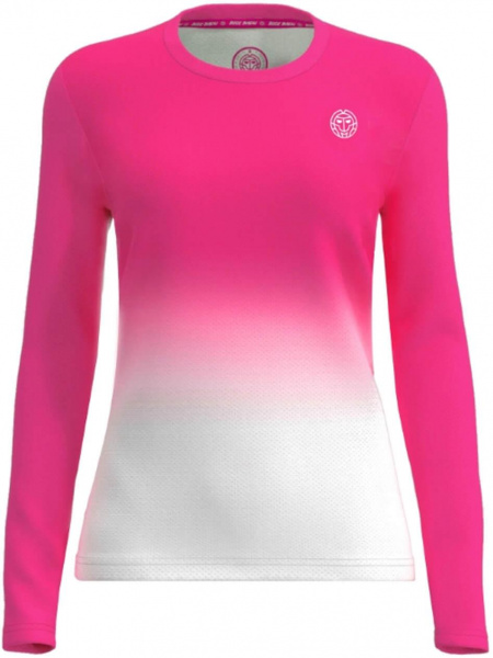 Футболка с длинным рукавом для девочек Bidi Badu Crew Gradiant Pink/White