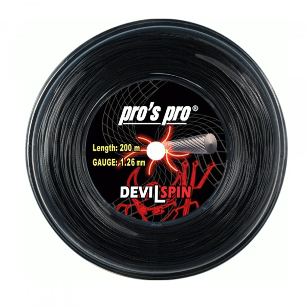 Струна теннисная Pro's Pro DEVIL SPIN 1.26 Black (200 метров)