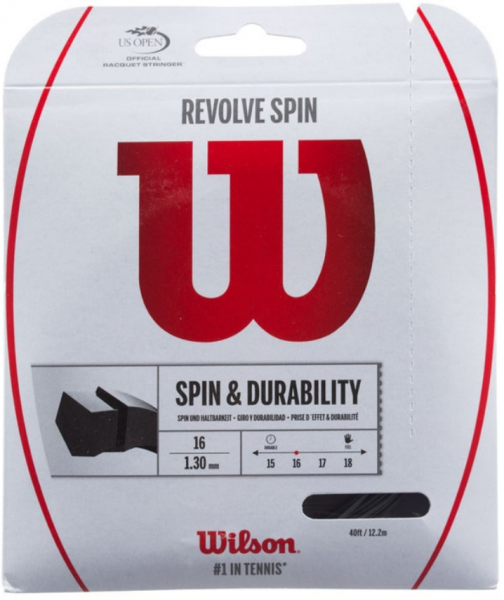 Струна теннисная Wilson Revolve Spin Black 1.30 (12.2 метров)