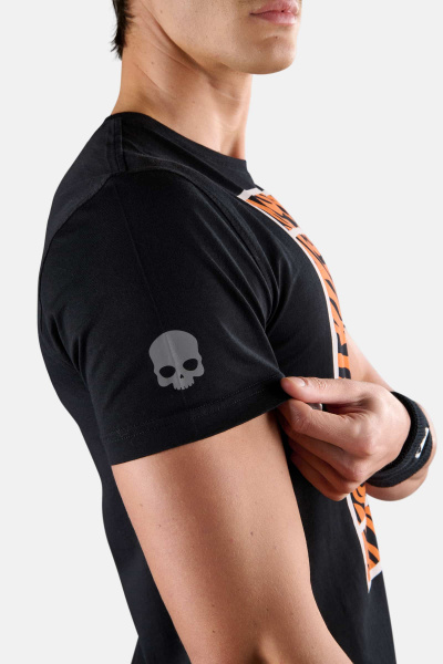 Футболка мужская Hydrogen Tennis Court Cotton Tee Black Orange Tiger