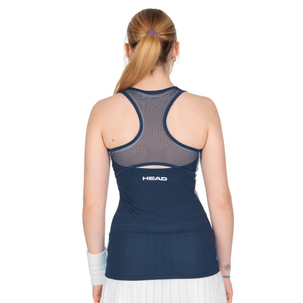 Майка женская Head Play Tech Dark Blue/Print Padel  814802-DBXJ