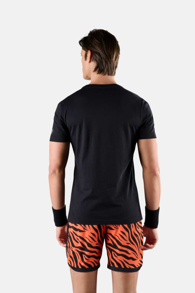 Футболка мужская Hydrogen Tennis Court Cotton Tee Black Orange Tiger